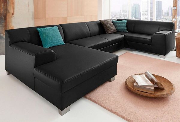 DOMO collection Wohnlandschaft Amando in vielen Bezugsvarianten, auch in Leder, komfortabel, U-Form, wahlweise mit Bettfunktion, fester Sitzkomfort, frei im Raum stellbar
