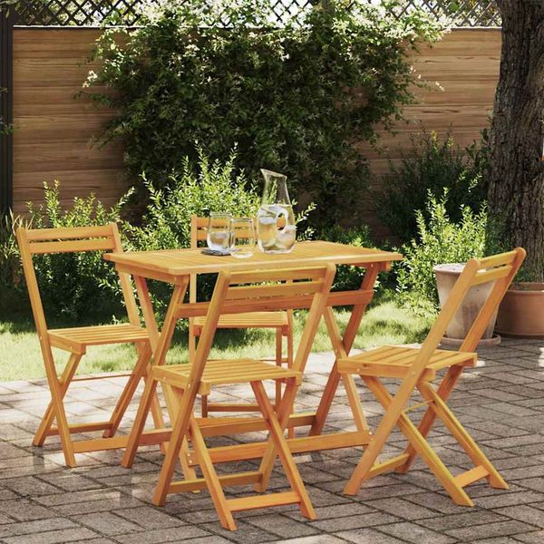 vidaXL Bistrogarnitur 5 pcs Öl-Natur Massivholz Akazie 4105503