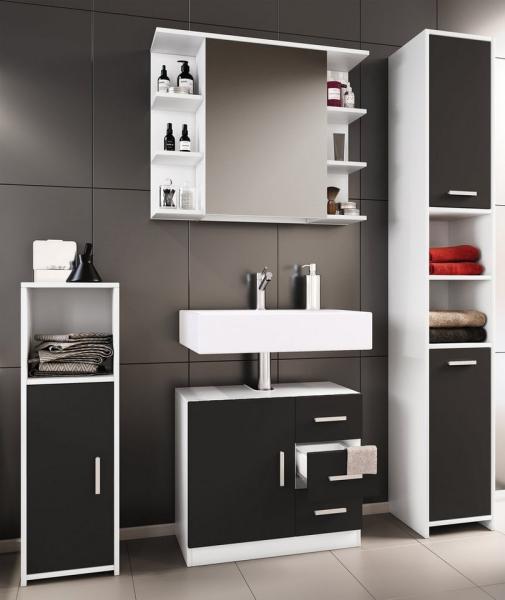 VCM Badmöbel Sets Zalo 918170 Schwarz H. 180 x B. 140 x T. 30 cm