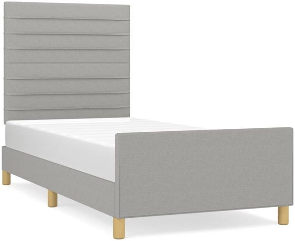 Einzelbettgestell Design für Erwachsene ohne Matratze Hellgrau 80x200 cm Stoff d4980e