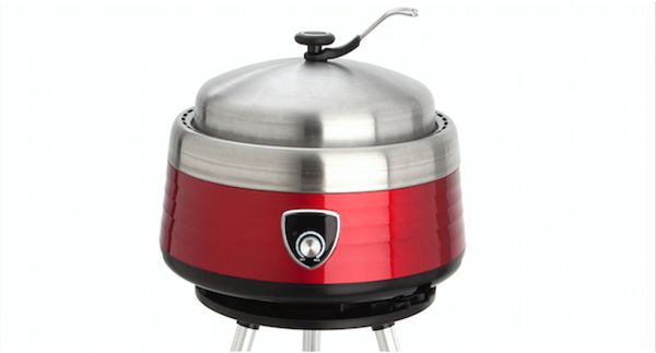 Paella World 'Vulcano' Tragbarer Holzkohlegrill, Rot, Ø 38x22 cm