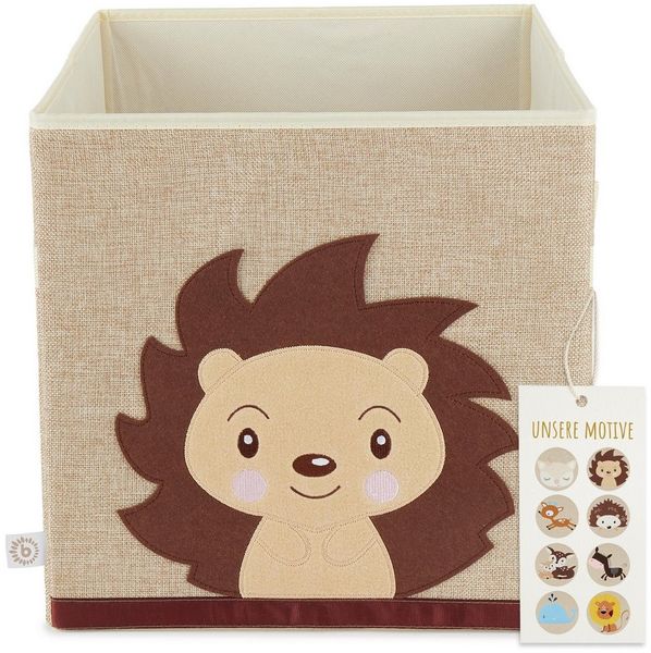 BIECO Spielzeugtruhe Aufbewahrungsbox Kinder Igel 36L faltbar 33x33 Kallax Boxen Spielzeug