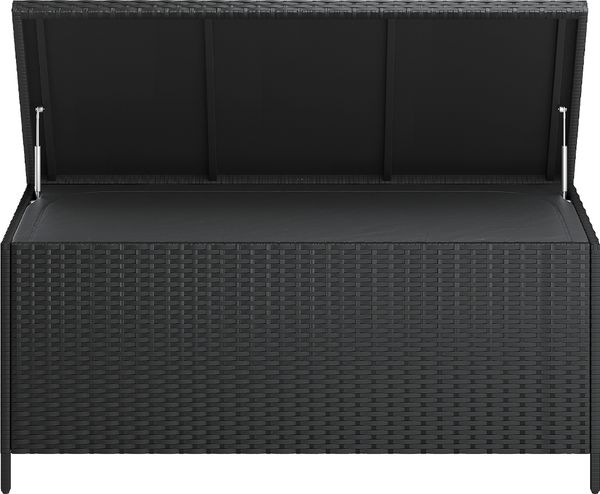 STEELSØN 'Serion' Polyrattan Aufbewahrungsbox 330 Liter, schwarz, 140×62×61 cm, wetterfest, Auflagenbox mit Innentasche Bild 11