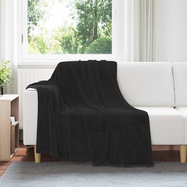 vidaXL Überwurfdecke Schwarz 150 x 200 cm Fleece 42016778
