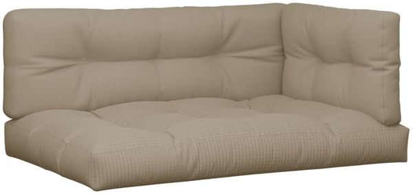 vidaXL Palettenkissen 3-tlg. Taupe Stoff 3217128