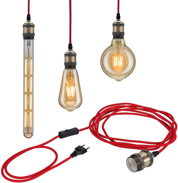 Paulmann No. 79770 Pendelleuchte Neordic Eldar inkl. Eurostecker E27 max. 20W Rot Brüniert