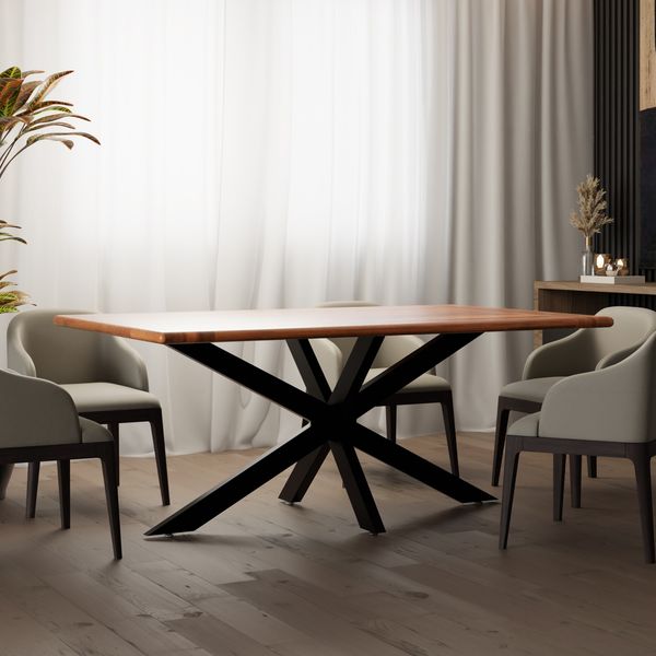Tischgestell Metall THORN - Stahlgestell beschichtet, 71x150x78cm HxBxT| Tischbeine Outdoor Tischfüße Gestell für Esstisch Küchentisch Tischuntergestell Schwarz
