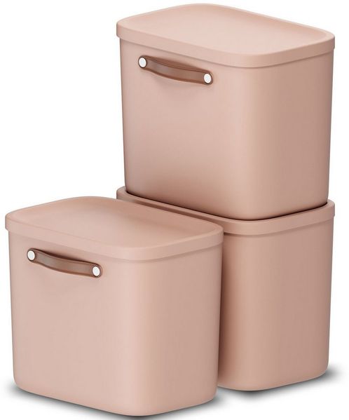 ROTHO Stapelbox 3er-Set Kiste mit Deckel Maloja 25l (Aufbewahrungsset, 3er-Set)