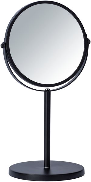 WENKO ASSISI Kosmetikspiegel Ø 17 cm, Schwarz, stehend