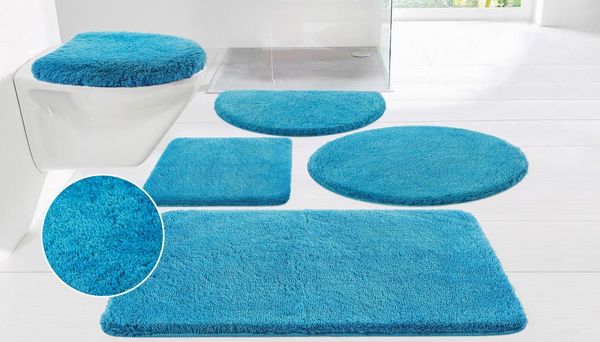 OTTO home Badematte Merida, Badvorleger, Badezimmer Teppich, Höhe 32 mm, rutschhemmend beschichtet, schnell trocknend, strapazierfähig, fußbodenheizungsgeeignet, Kunstfaser, rund, Badteppich, Uni Farben, rechteckig, rund & als 2-tlg. Set erhältlich
