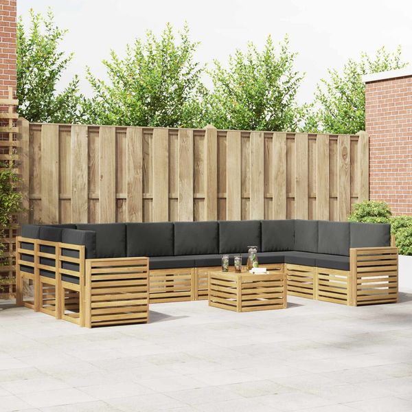 vidaXL Outdoor-Sofagarnitur 11 pcs Weiß und Anthrazit 59 x 59 x 37 cm 3392632