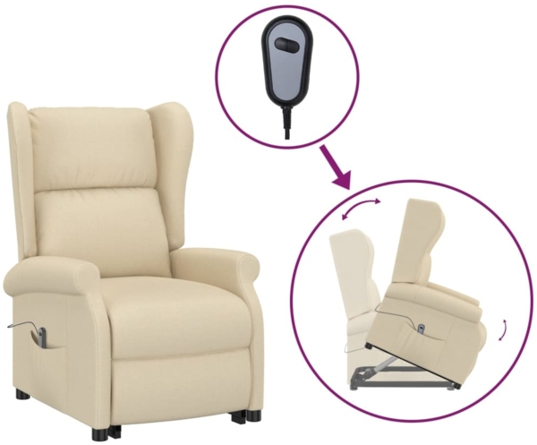 vidaXL Aufstehsessel Creme Stoff [289739]