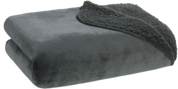 Wohndecke SEBASTIAN, Anthrazit, 150x200 cm, Polyester, casa NOVA, wendbar
