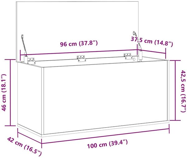 vidaXL Aufbewahrungsbox Altholz 100 x 42 x 46 cm Holzwerkstoff 862291 Bild 12