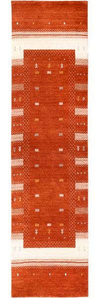 Gabbeh Teppich - Loribaft Softy - Aurora Flair 300 x 80 cm - gold - läufer