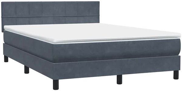 vidaXL Boxspringbett mit Matratze Dunkelgrau 160x210 cm Samt 3316216 Bild 4