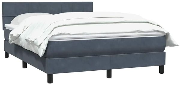 vidaXL Boxspringbett mit Matratze Dunkelgrau 160x210 cm Samt 3316216 Bild 3
