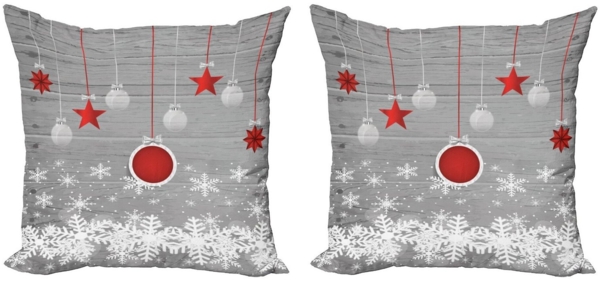 Abakuhaus Kissenbezüge Modern Accent Doppelseitiger Digitaldruck, (2 Stück), Weihnachten Sterne-Flitter Schnee