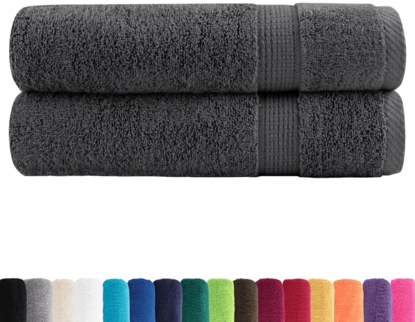 vidaXL Premium Badetücher SOLUND 2 Stk. Anthrazit 100x150 cm 600 g/m² 137164