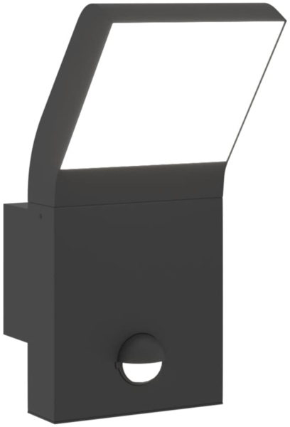 vidaXL LED-Außenwandleuchte mit Sensor Schwarz Aludruckguss 4006270