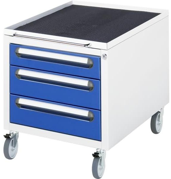 Rau Rollcontainer 480x600x540mm 3xSchublade lichtgrau/enzianblau