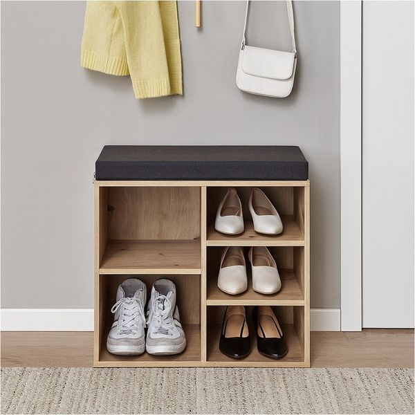 HTI-Living Schuhbank Garderobenbank mit 5 Fächern (Stück, 1-St, 1 Schuhbank mit Sitzpolster), Schuhregal Schuhablage