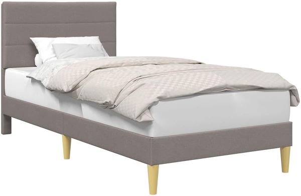 vidaXL Bettrahmen mit Kopfteil Taupe 90 x 200 cm Stoff 42027562 Bild 2
