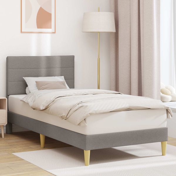 vidaXL Bettrahmen mit Kopfteil Taupe 90x200 cm Stoff 42027562