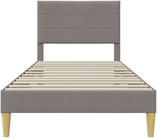 vidaXL Bettrahmen mit Kopfteil Taupe 90 x 200 cm Stoff 42027562 Bild 4