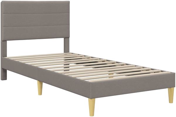 vidaXL Bettrahmen mit Kopfteil Taupe 90 x 200 cm Stoff 42027562 Bild 3