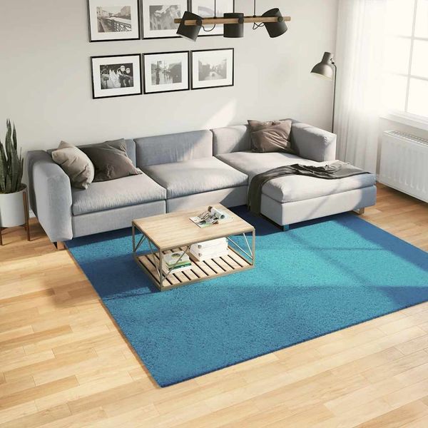 vidaXL Teppich OVIEDO Kurzflor Türkis 240x240 cm 375606