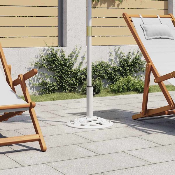vidaXL Sonnenschirmständer Weiß 9 kg 40 cm Gusseisen 47864