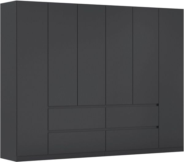 rauch Drehtürenschrank Schrank Garderobe MAINZ Breiten 91/136/181/226/271/315/360, Höhe 210cm (3 verschiedene Ausstattungen BASIC/CLASSIC/PREMIUM (inkl. SOFT-CLOSE) grifflose Front, Außentüren mit Push-to-Open Funktion MADE IN GERMANY