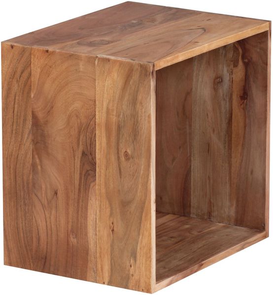 Standregal MUMBAI Massivholz Akazie 43,5 cm Cube Regal Design Holzregal Naturprodukt Beistelltisch Landhaus-Stil Bild 7