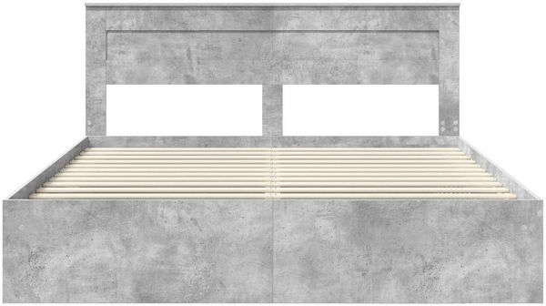 vidaXL Bettrahmen mit Kopfteil Beton 180 x 200 cm Massives Kiefernholz 3409730 Bild 7