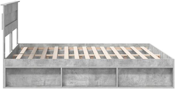 vidaXL Bettrahmen mit Kopfteil Beton 180 x 200 cm Massives Kiefernholz 3409730 Bild 8