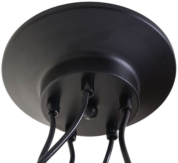Pendelleuchte HWC-H81, Hängeleuchte Hängelampe, Industrial Metall höhenverstellbar schwarz ~ 5x Käfiglampenschirm Bild 4
