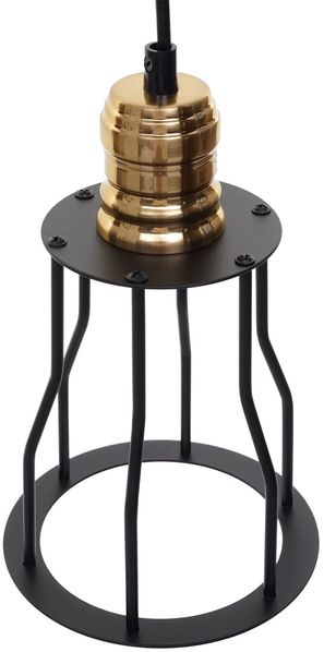 Pendelleuchte HWC-H81, Hängeleuchte Hängelampe, Industrial Metall höhenverstellbar schwarz ~ 5x Käfiglampenschirm Bild 3