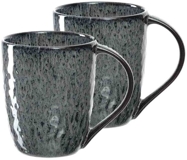 Leonardo MATERA Keramikbecher 430 ml anthrazit 2er Set