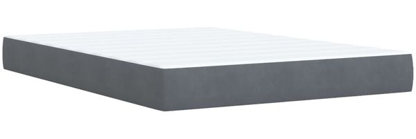 vidaXL Boxspringbett mit Matratze Dunkelgrau 140x200 cm Samt 3293225 Bild 9