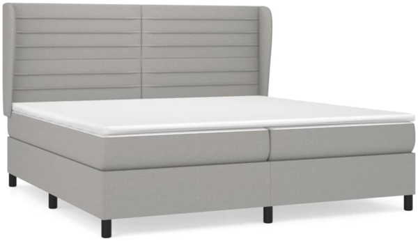 Boxspringbett mit Matratze Stoff Hellgrau 200x200 cm, Härtegrad: H2 [3128069]