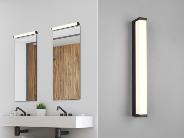 LED Badezimmer Wandleuchte FABIO in Schwarz - Spiegelleuchte, Breite 42,5cm
