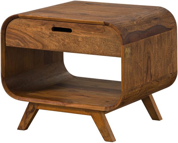 Couchtisch Sheesham 60x50x50 hellbraun lackiert MAILAND #130
