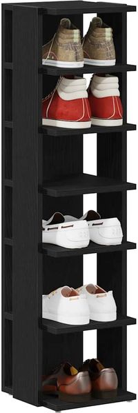 vidaXL Schuhschränke 2 Stk. Schwarz Eichen-Optik 25x27x102 cm 862067 Bild 4