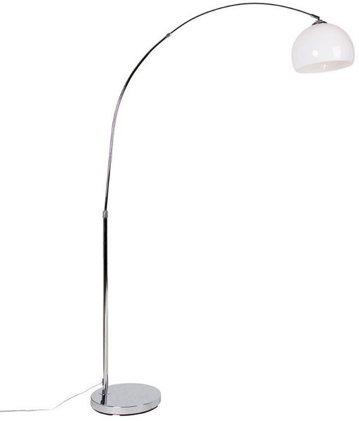 Qazqa Bogenlampe Arc-basic, ohne Leuchtmittel, Warmweiß, QAZQA Bogenlampe, e27, Chrom, Stahl, Modern