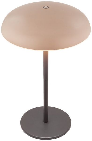 BRILONER - LED Tischlampe kabellos IP44 mit Lichtkante, Touchdimmer, Akku tauschbar, Nachttischlampe, Leselampe, LED Lampe, Deko, Tischleuchte, Akku Lampe, Outdoor, 19,5x30,5 cm, Beige, Anthrazit