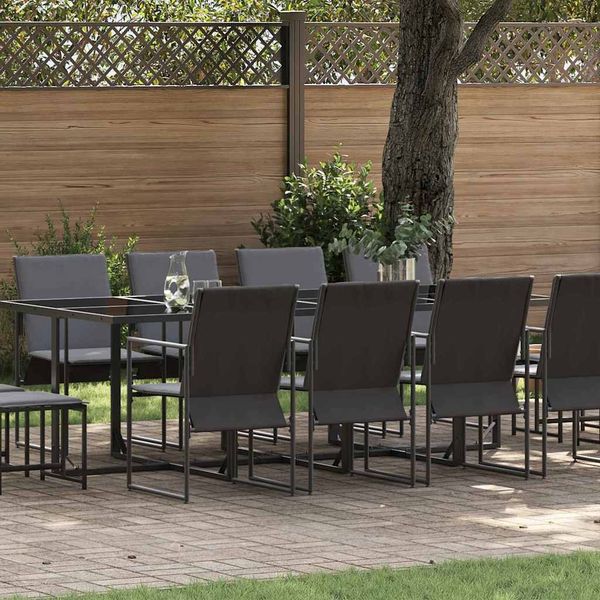 vidaXL Garten Essgruppe 13 pcs Schwarz Stahl 3335865