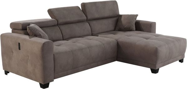 Jockenhöfer Gruppe Ecksofa Cremona L-Form, B: 263 cm, mit 30 cm elektr. Sitztiefenverstellung, 140kg Belastbarkeit je Sitz, Kopfteilverstellung & USB-Anschluss