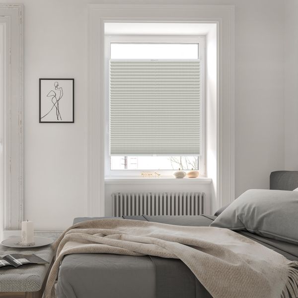 Lichtblick Sonnenschutzsysteme GmbH Verdunklungsplissee Helsingborg 85 cm x 130 cm (BxL) Creme Verdunkelnd mit Thermofunktion; einfache Installation mit Klemmträgern; verspannt