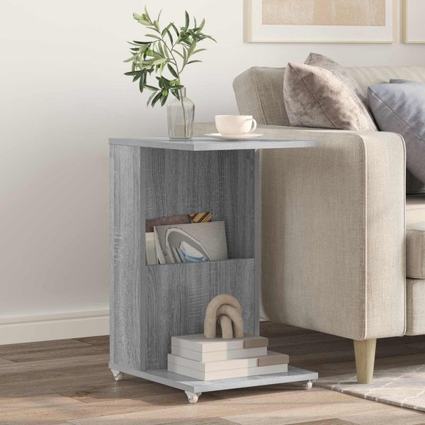 vidaXL Beistelltisch, Holz Graues Sonoma, 40 x 35 x 60 cm